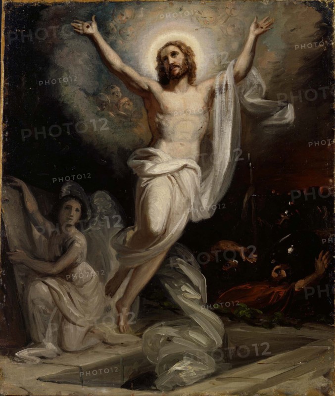 The Resurrection of Christ, a sketch of the altarpiece of the current church in Keski-Pori. Creator: Robert Wilhelm Ekman.