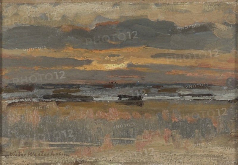 The sun sets on a cloud at the seaside, 1882. Creator: Victor Westerholm.