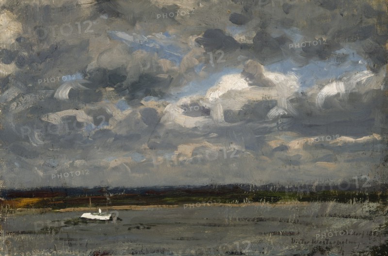 View over the Rhine at Düsseldorf, 1883. Creator: Victor Westerholm.