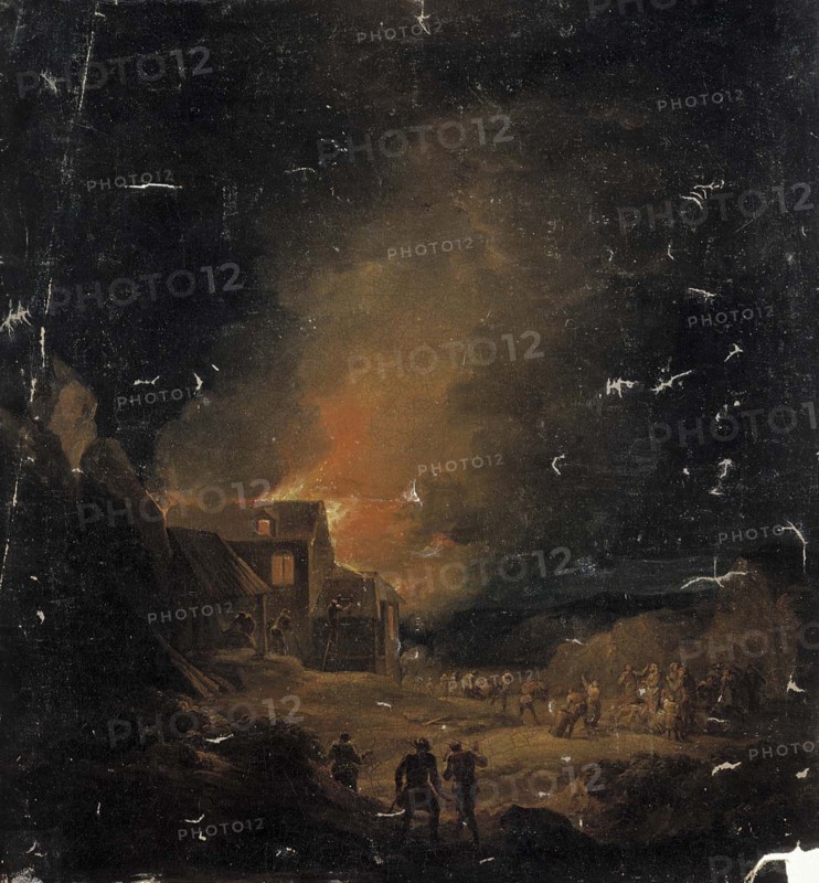 Burning House, 1813. Creator: Alexander Lauréus.