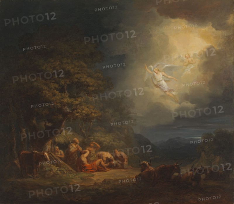 The Annunciation of the Angels to the Shepherds, 1815. Creator: Alexander Lauréus.