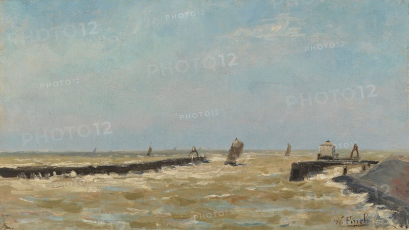 A Belgian harbour, 1882-1884. Creator: Alfred William Finch.
