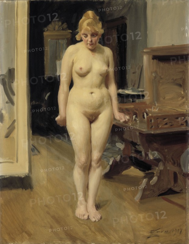 The Shy Model, 1917. Creator: Anders Leonard Zorn.