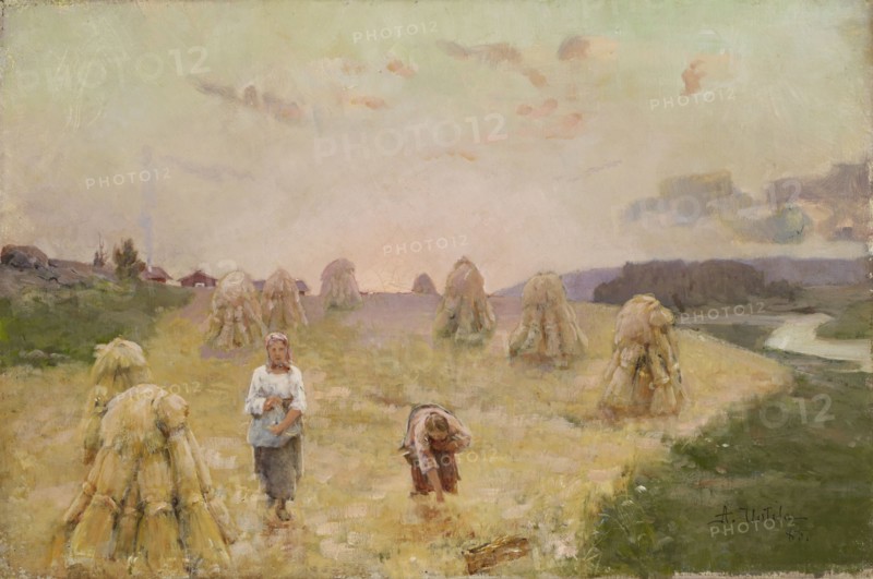 Harvest folk, 1883. Creator: Aukusti Uotila.