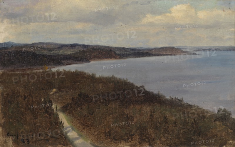 View of a Lake and Ridges, 1883. Creator: Eero Jarnefelt.