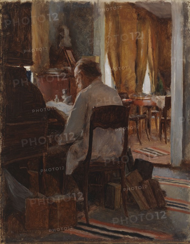 Carl Gustaf Swan at his Work Table, 1889. Creator: Eero Jarnefelt.