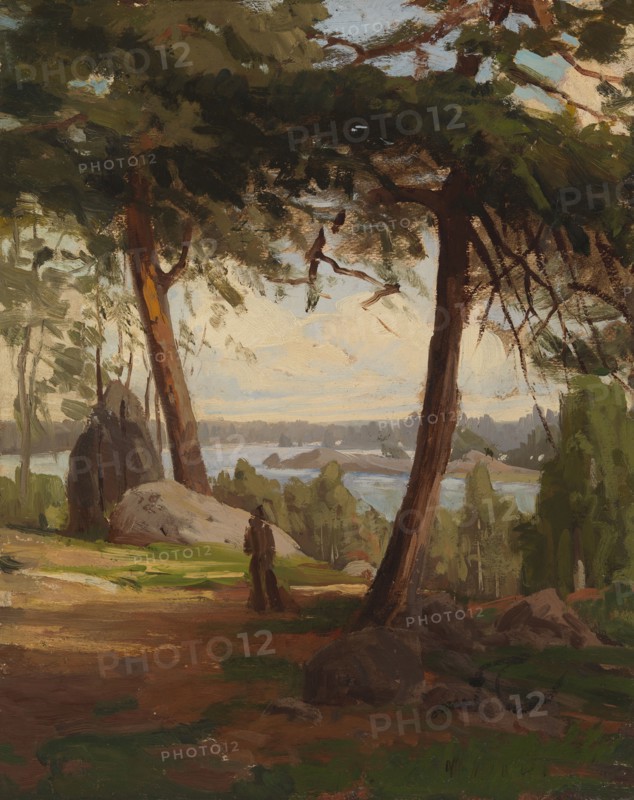 Finnish landscape, sketch, 1873. Creator: Fanny Churberg.