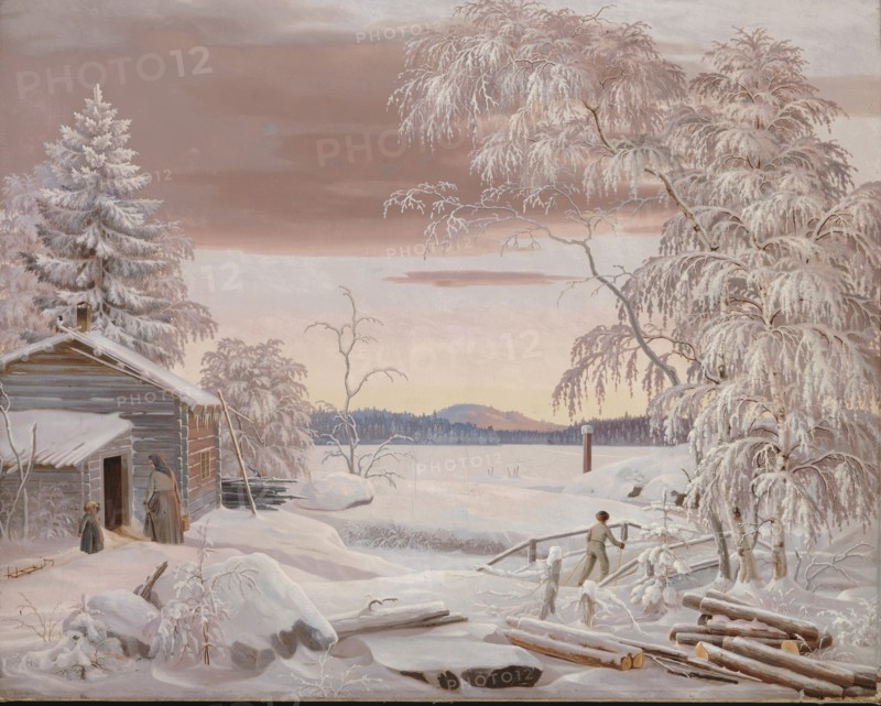 Winter Sunset in Savo Province, 1848. Creator: Ferdinand von Wright.