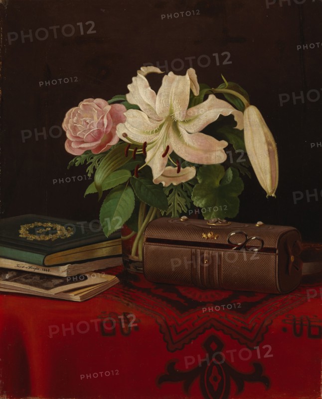 Still Life on a Lady's Worktable, 1868. Creator: Ferdinand von Wright.