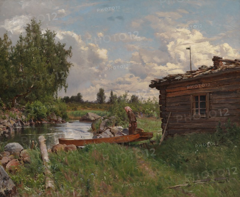 By a Stream, 1870-1879. Creator: Hjalmar Munsterhjelm.
