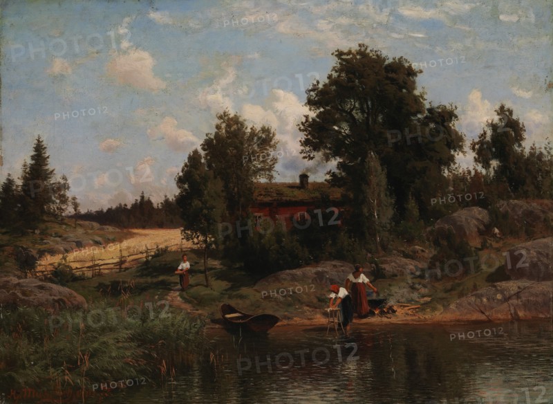 Finnish archipelago landscape, 1872. Creator: Hjalmar Munsterhjelm.