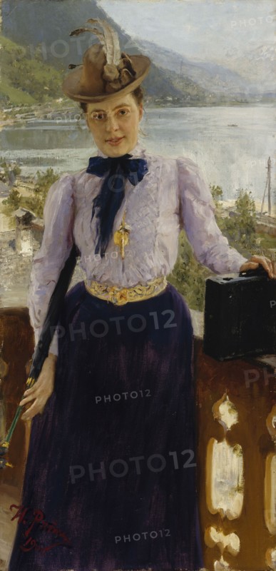 Portrait of Natalia Nordmann, 1900. Creator: Il'ya Repin.