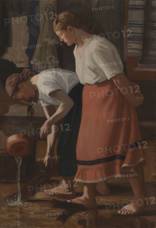 Scrubbing the Floor, 1908. Creator: Juho Rissanen.