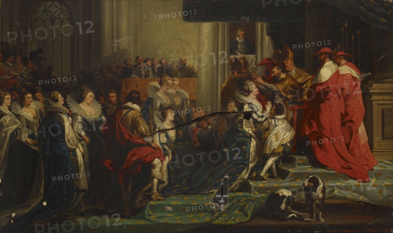 The Coronation of Maria de' Medici, a copy after Peter Paul Rubens, 1850. Creator: Nils Jakob Blommer.