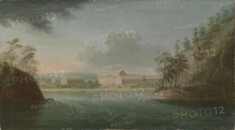 The town of Heinola on the Jyrängönvirta, a branch of the of the Kymi River, 1787.  Creator: Nils Schillmark.