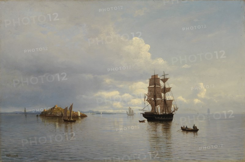 The sea and sailing ships, 1870-1919. Creator: Oscar Kleineh.