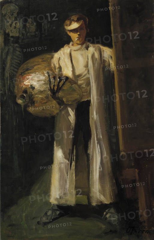 Self-Portrait in Electric Light, 1914. Creator: Oscar Parviainen.