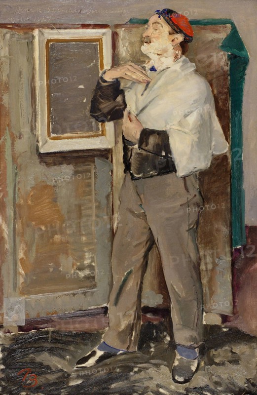 The painter Henrik Schouboe shaving, 1927. Creator: Peter Rostrup Boyesen.