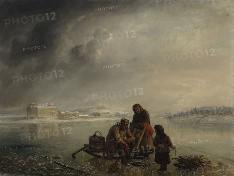 Winter Fishing in Front of Turku, 1872. Creator: Robert Wilhelm Ekman.