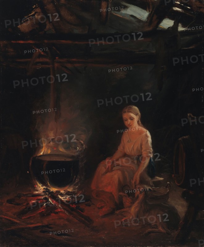 A Peasant Girl by the Pot. Creator: Robert Wilhelm Ekman.