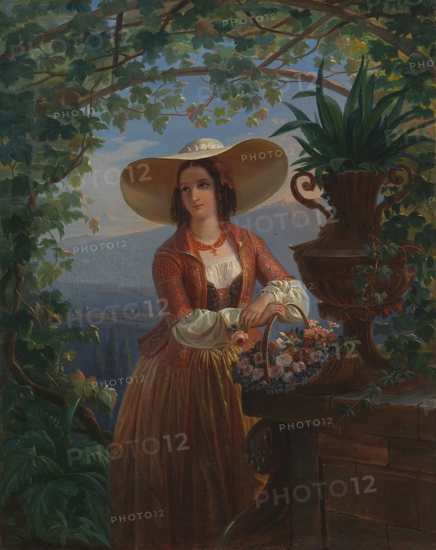 Italian Flower-Girl, 1845. Creator: Robert Wilhelm Ekman.