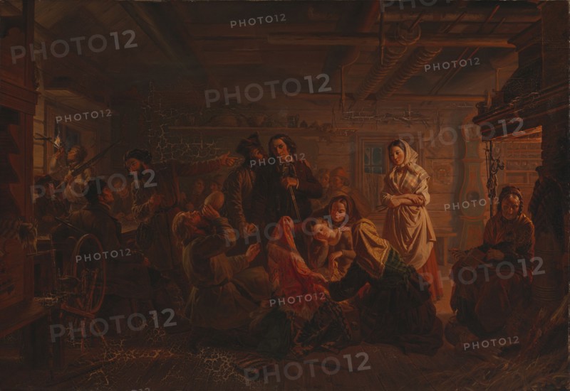 A scene from Hirvenhiihtäji, 1856. Creator: Robert Wilhelm Ekman.