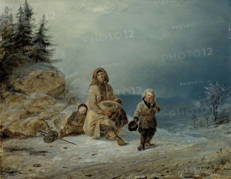 Beggar Family on the Road, 1860. Creator: Robert Wilhelm Ekman.