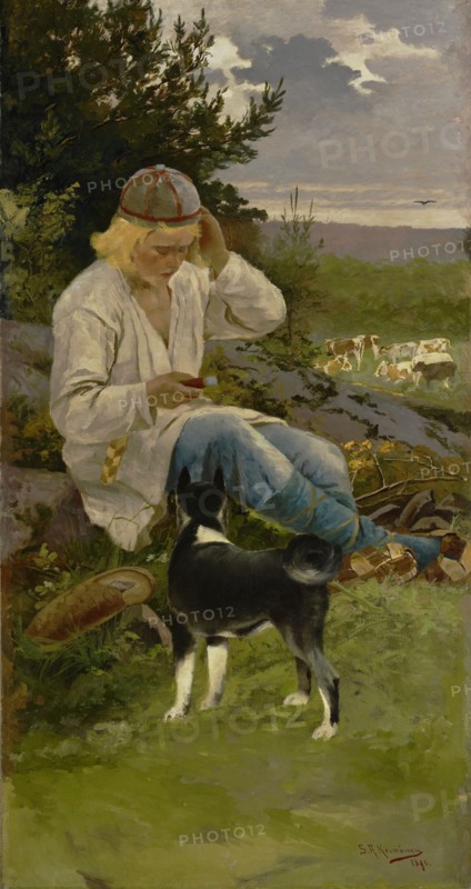 Kullervo with His Herds, 1896. Creator: Sigfrid August Keinanen.