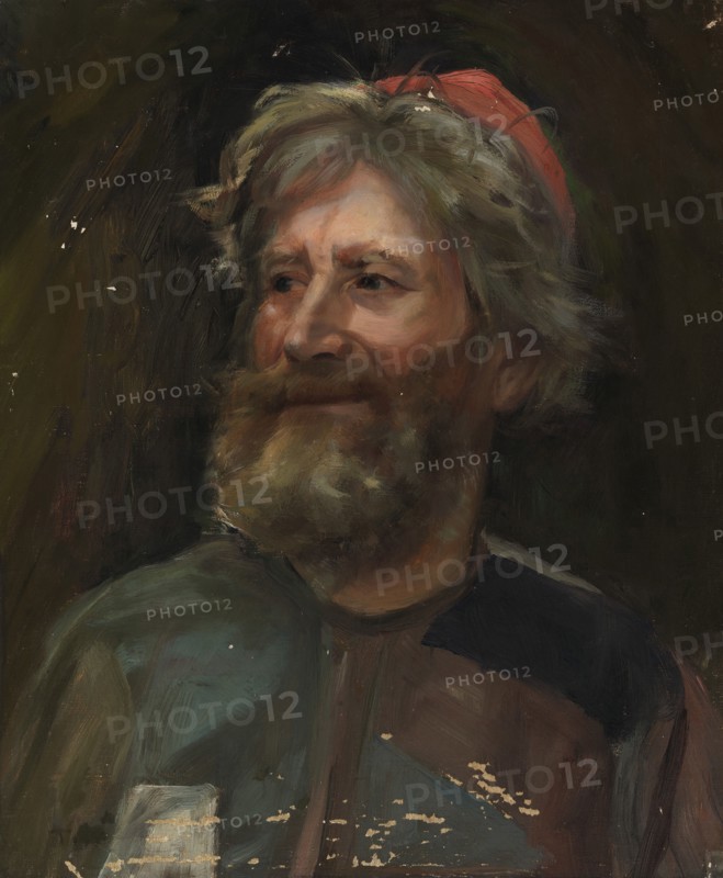 Old Man Wearing a Red Cap, sketch for the painting Fairy Tale Princess, c1895-1896. Creator: Torsten Wasastjerna.