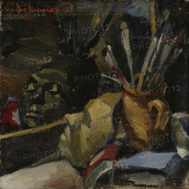 Still-Life with the Self-Portrait, 1922. Creator: Vaino Kunnas.