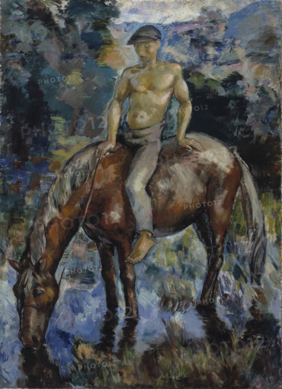 Watering the Horse, 1919. Creator: Yrjö Aleksander Ollila.
