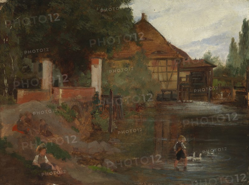 Milldam, Landscape from Germany, 1869. Creator: Fanny Churberg.