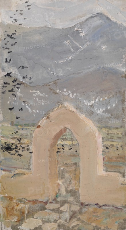 Gate in Taos, 1925. Creator: Akseli Gallen-Kallela.