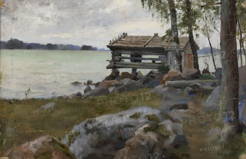 Seine Shed, study for Divine Service in the Uusimaa Archipelago, 1881. Creator: Albert Edelfelt.