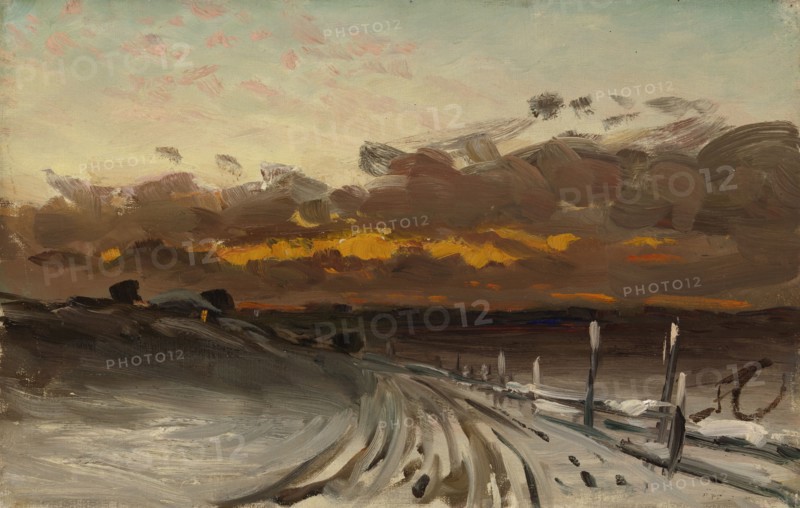 Winter Landscape, Sunset, 1878. Creator: Fanny Churberg.