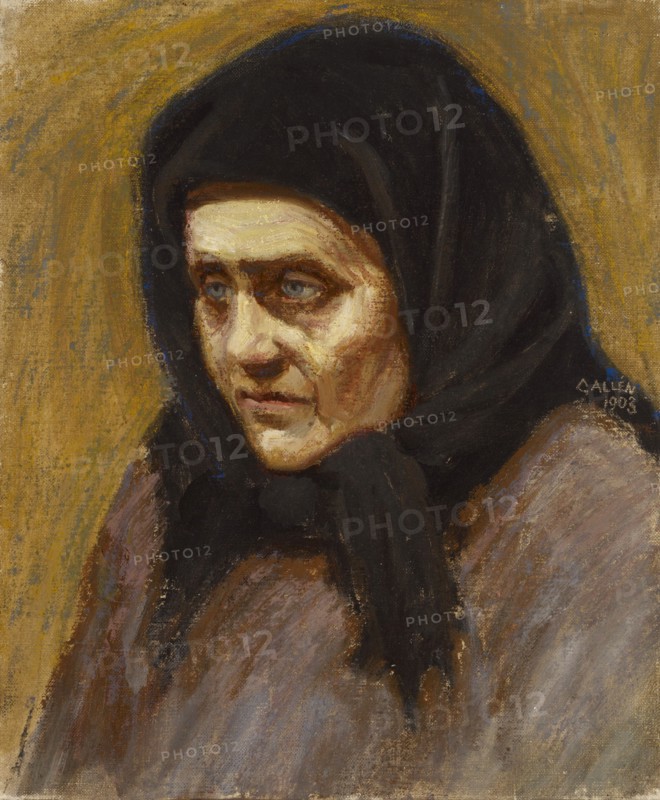 A woman with a black scarf, 1903. Creator: Akseli Gallen-Kallela.