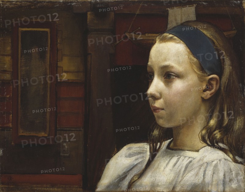 Head of a Girl, Little Anna, 1897. Creator: Akseli Gallen-Kallela.