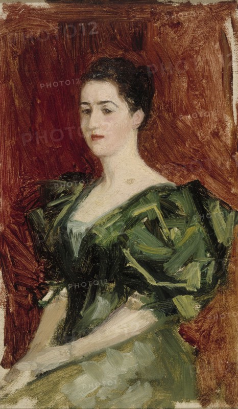 Portrait of Mrs. Dagmar Dippell, compositional sketch, 1895. Creator: Albert Edelfelt.