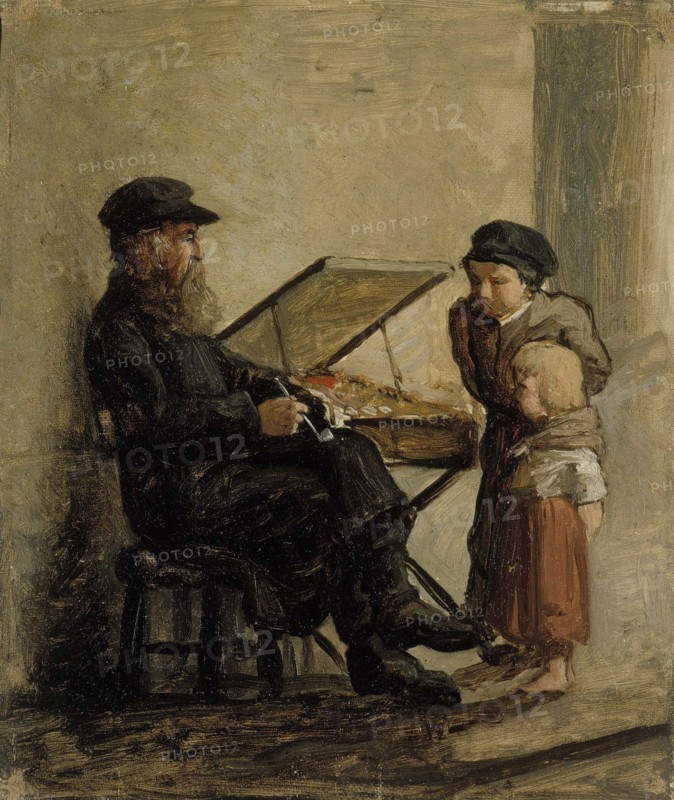 A Russian Salesman of Sweet Cakes at the Helsinki South Harbour Market, sketch, 1873. Creator: Albert Edelfelt.