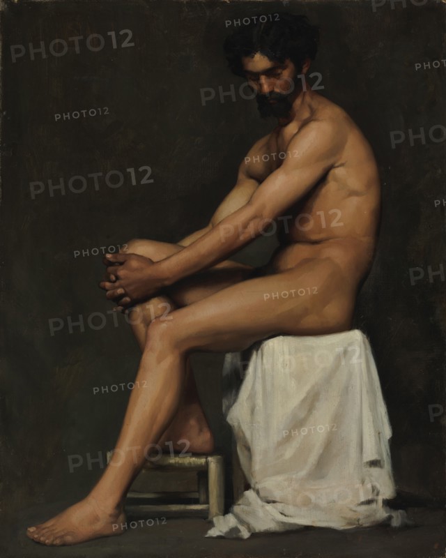 Seated Man, academy study, 1875. Creator: Albert Edelfelt.