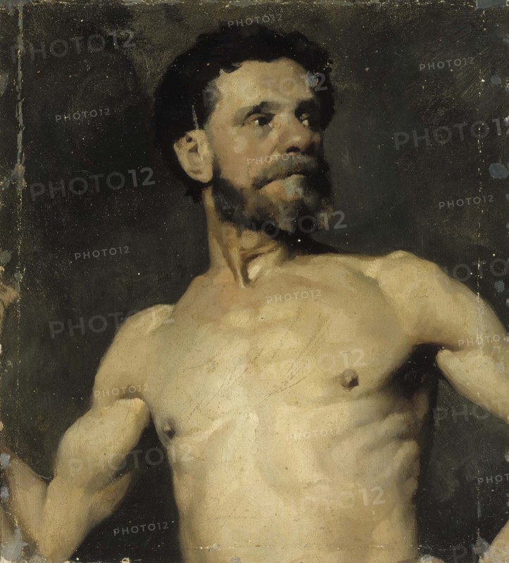 Male model, academy training, 1874-1875. Creator: Albert Edelfelt.
