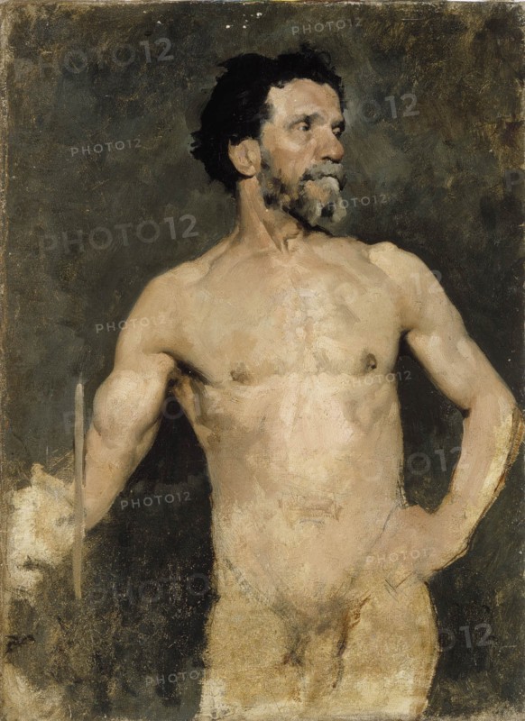Male Model, Study, 1874-1875. Creator: Albert Edelfelt.