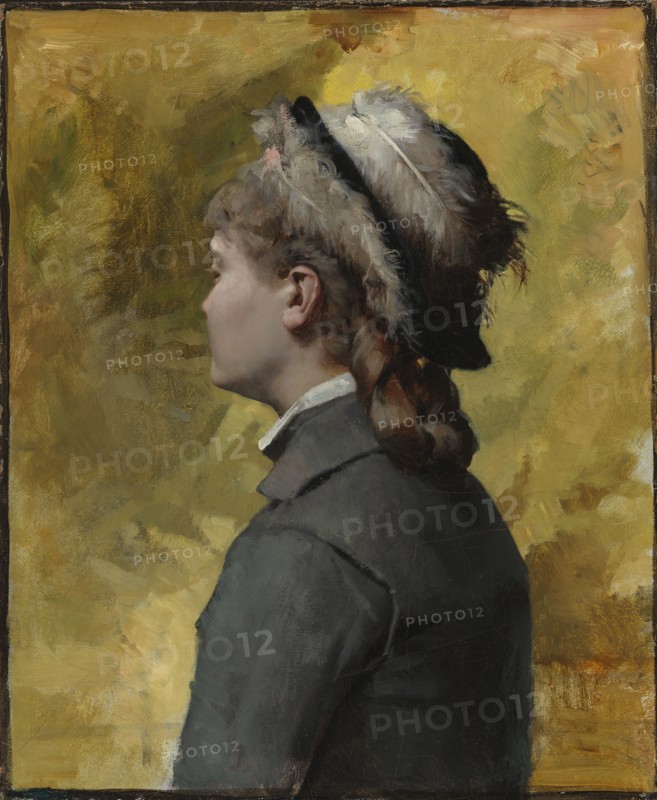 Young Woman in Grey, c1878. Creator: Albert Edelfelt.