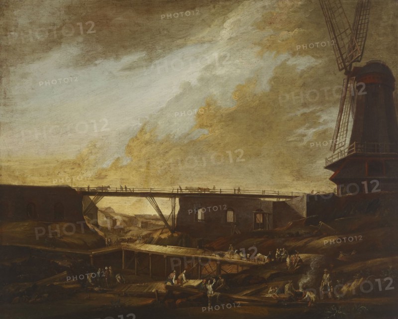 Suomenlinna under Construction, the Thunberg Mill, c1760-1763. Creator: Augustin Ehrensvard.