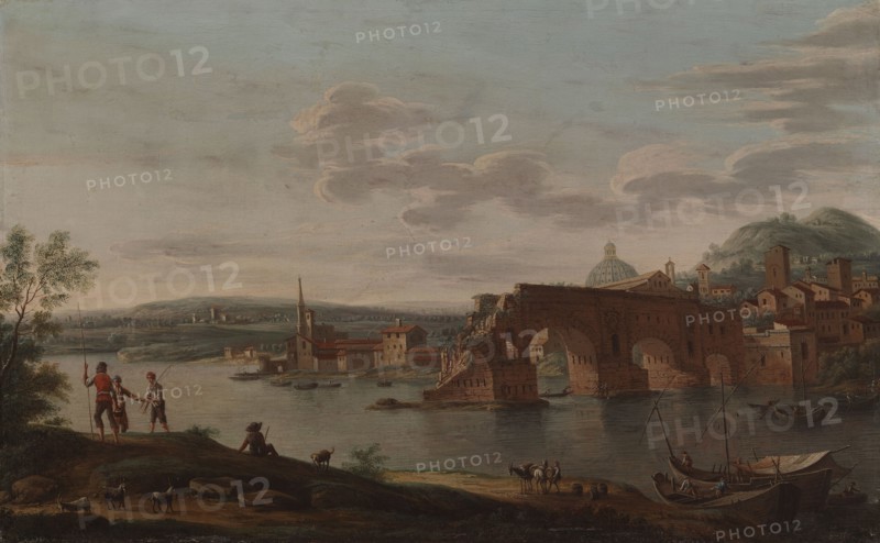Rome, Ponte Rotto, 1756. Creator: Eugene Ceceri.