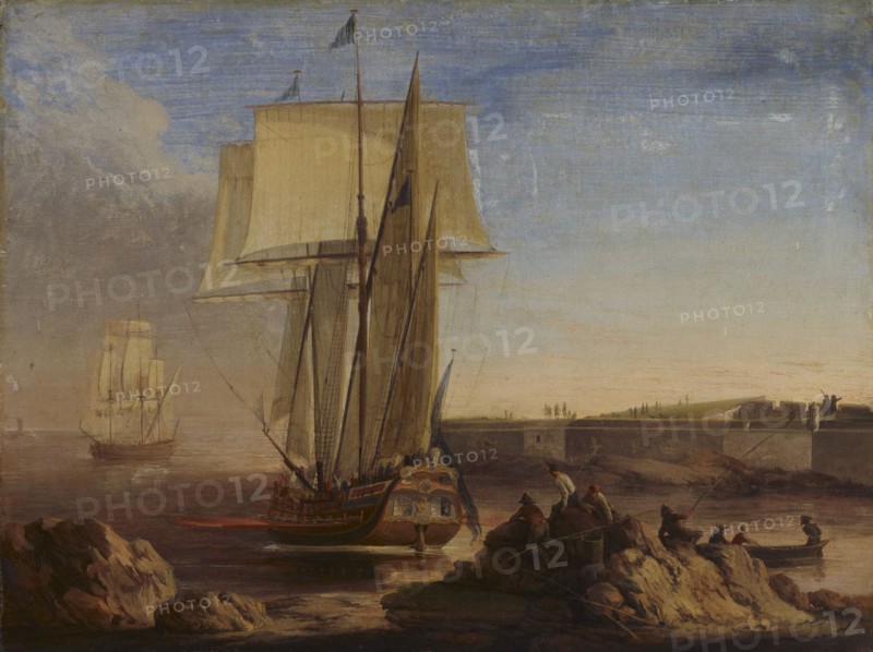 Ships in the Kustaanmiekka Strait, 1760-1765. Creator: Elias Martin.