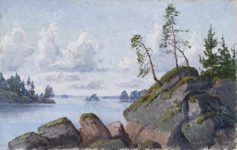 Shore Landscape, c1880-1910. Creator: Ellen Favorin.