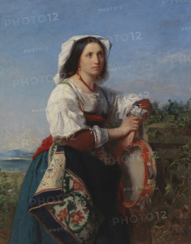 Italian Tambourine Player, 1864. Creator: Erik Johan Lofgren.