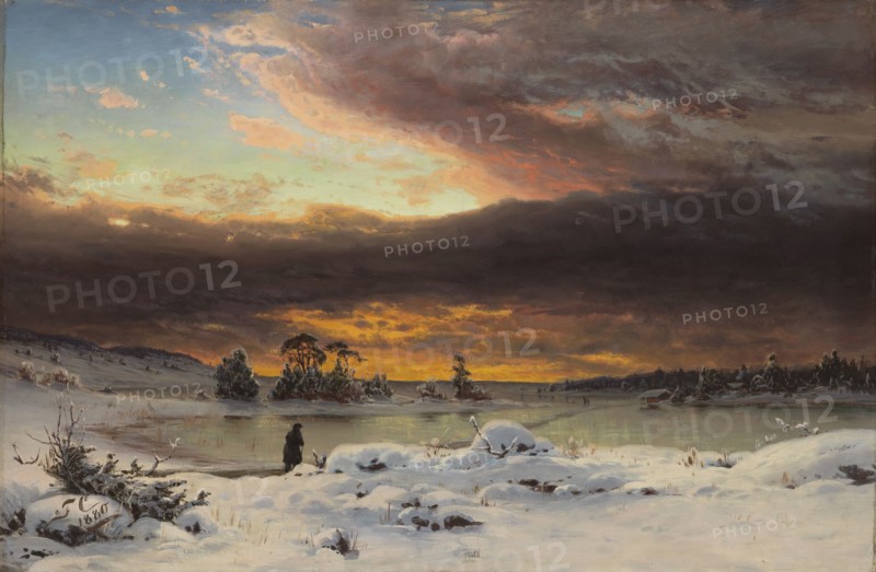 Winter landscape, after the sun has set, 1880. Creator: Fanny Churberg.