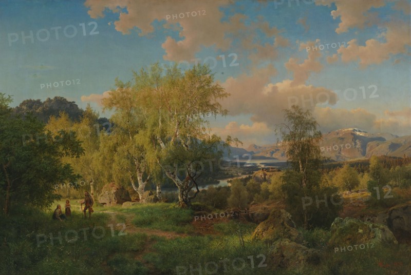 Landscape from Ringerike, 1850. Creator: Hans Gude.